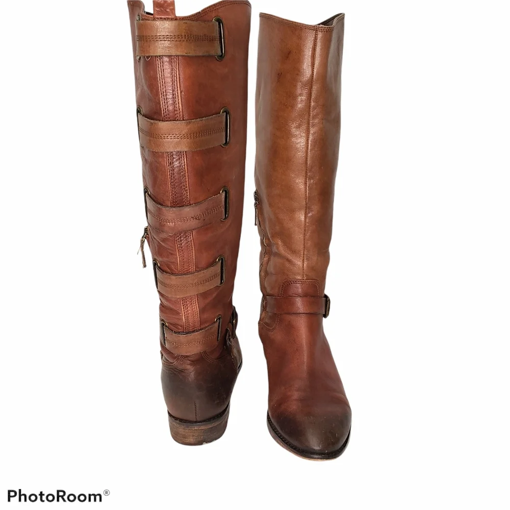 Arturo Chiang Burnished Leather Boots Size 9.5